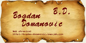 Bogdan Domanović vizit kartica